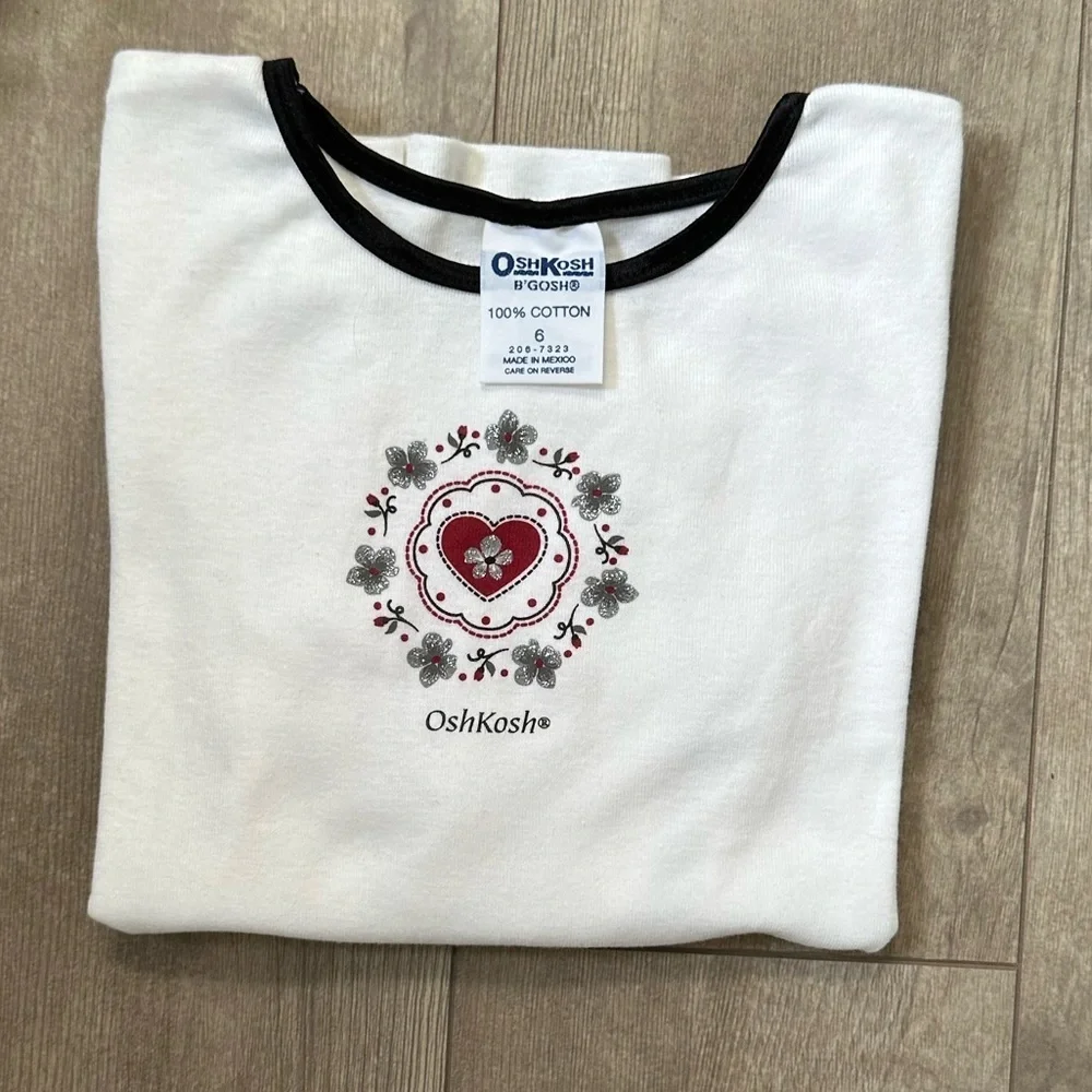 Vintage 90s/Y2K NEW OshKosh B'gosh Girl’s Graphic Long Sleeve Shirt
